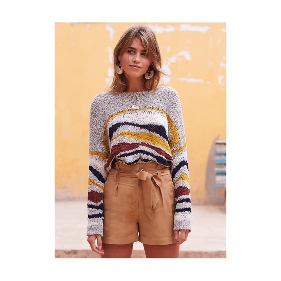 Sezane Sweaters - SEZANE “Casey” Loose Knit Abstract Sweater